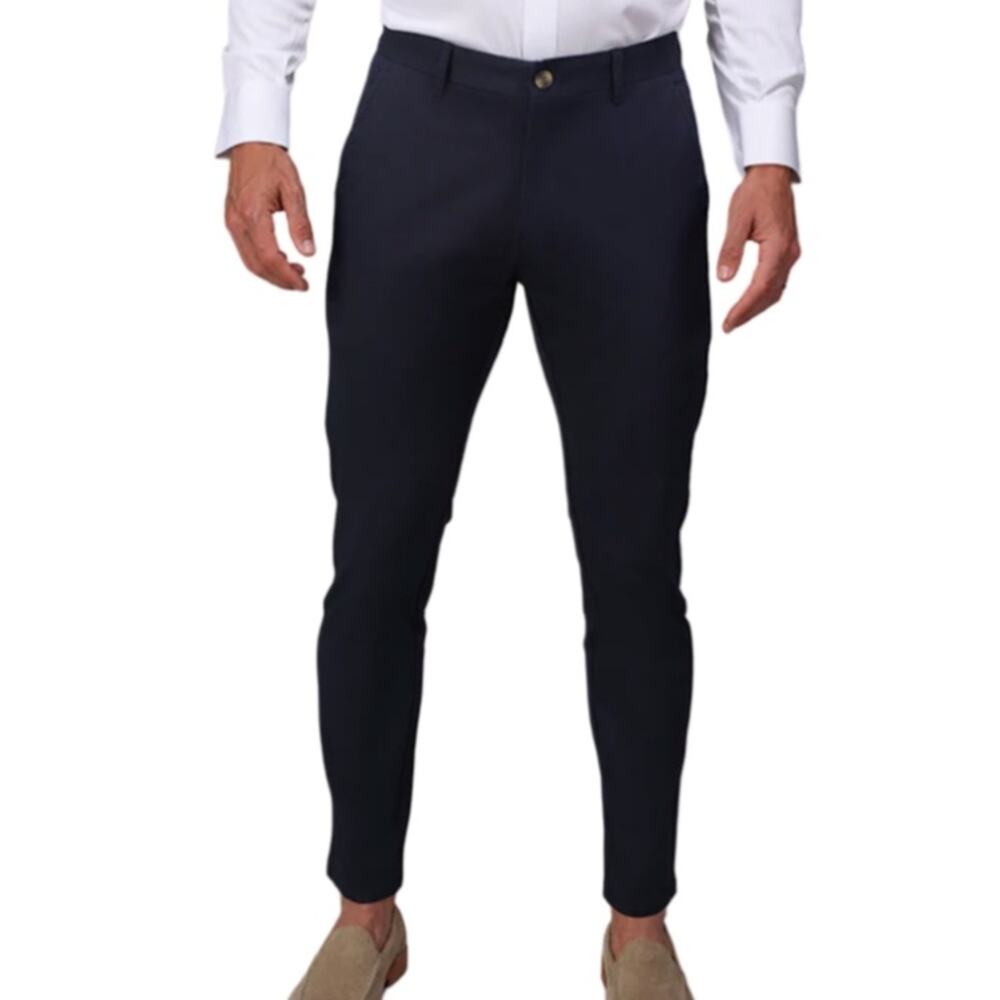 Collars & Co. CEO Chino Classic Pocket Cotton Stretch Pants - Navy 32x30
